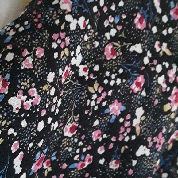 Forever 21 ditzy floral ruffle sleeve elastic waist boho top sz M pretty blouse - Picture 8 of 14